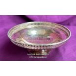 SMALL HALLMARKED SILVER BONBON DISH BY ADIE BROS, DIAMETER 13.5CM, WEIGHT 106GMS