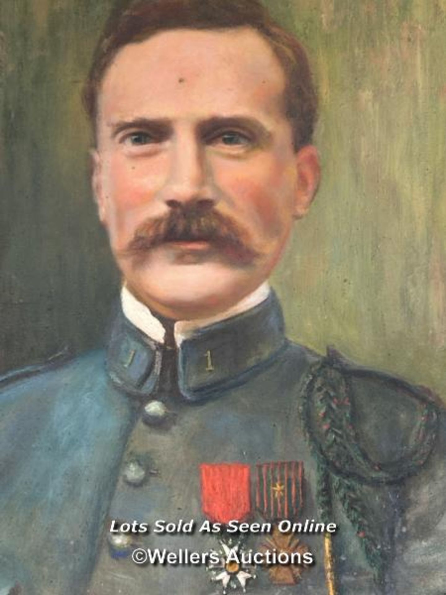 OIL ON CANVAS PORTRAIT OF A MILITARY OFFICER, SIGNED BY ISADORE JACOBS, 50 X 61.5CM - Bild 2 aus 6