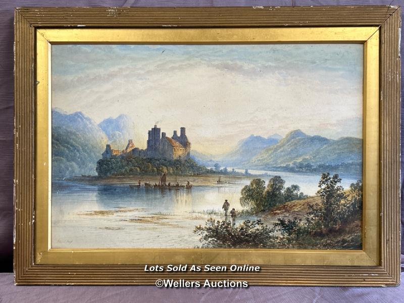 FRAMED OIL ON BOARD DEPICTING A LAKEHOUSE SCENE, SIGNED BY EDWIN SHARP, 67 X 47CM