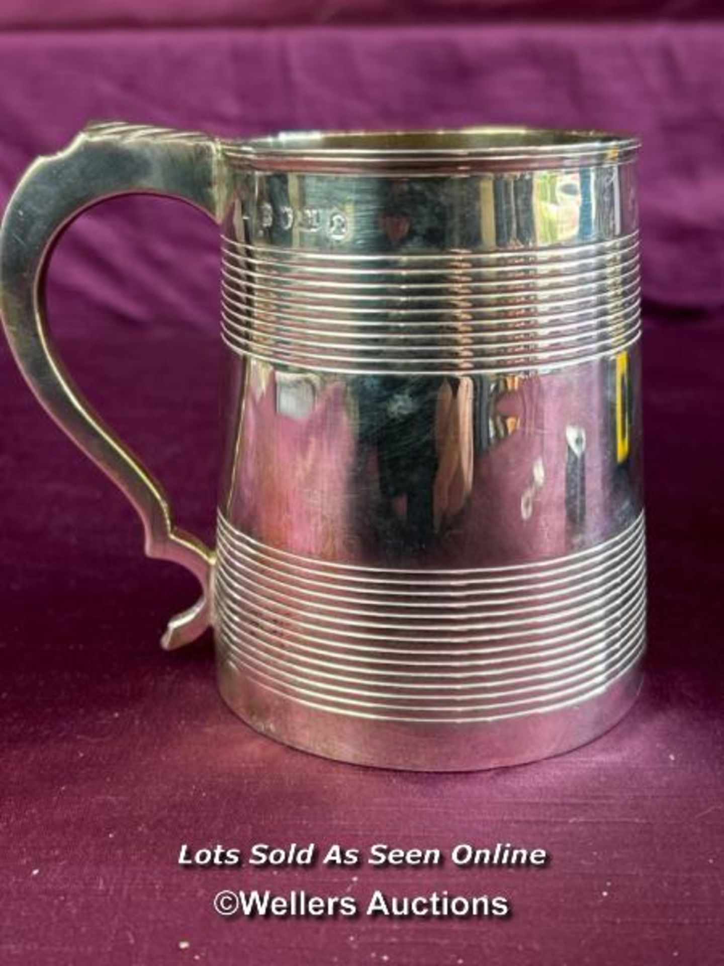 HALLMARKED SILVER TANKARD, HEIGHT 10.1CM, WEIGHT 282GMS - Image 2 of 6