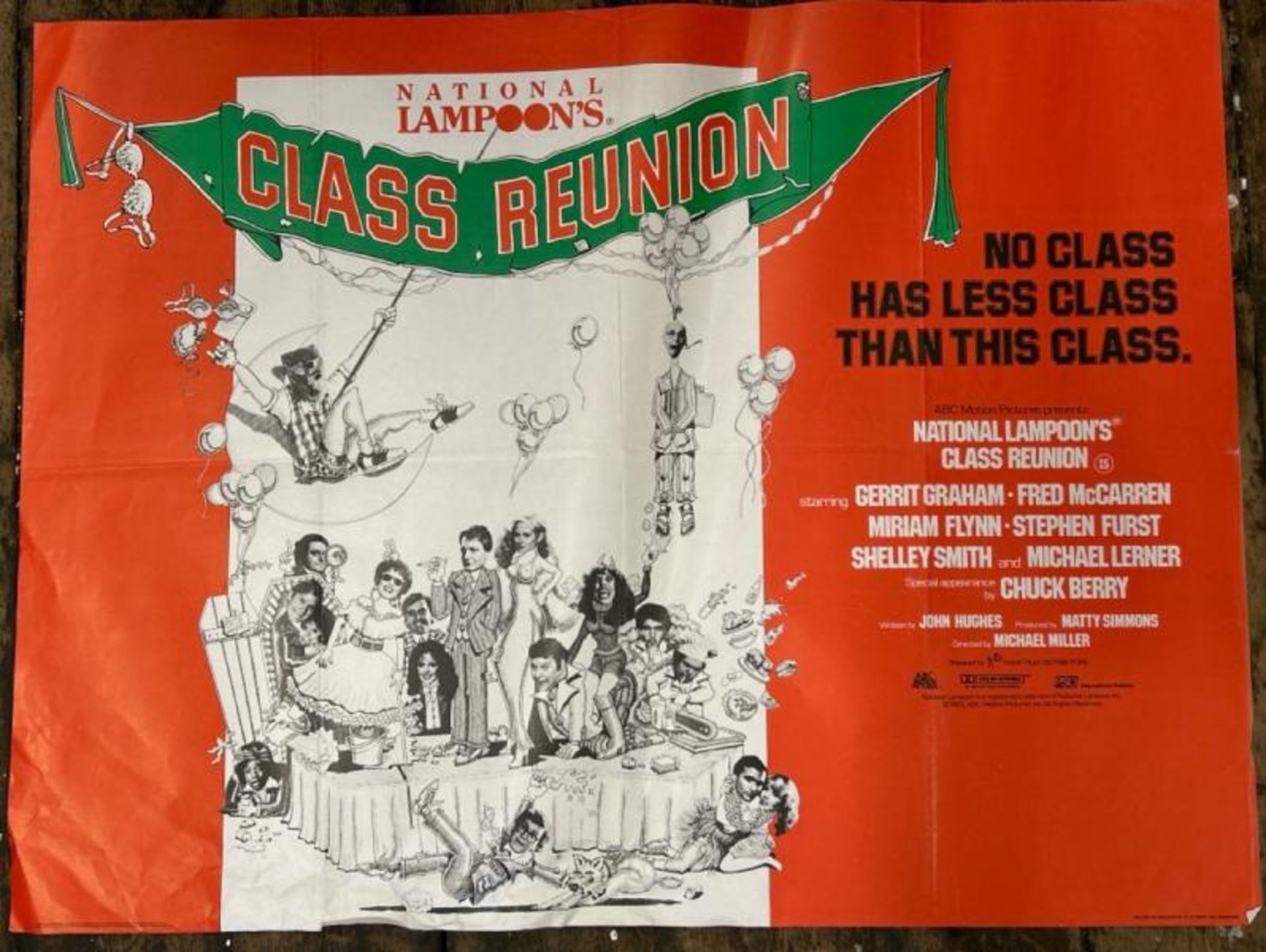 NATIONAL LAMPOON'S CLASS REUNION, ORIGINAL FILM POSTER, PRINTED IN ENGLAND BY W. E. BERRY