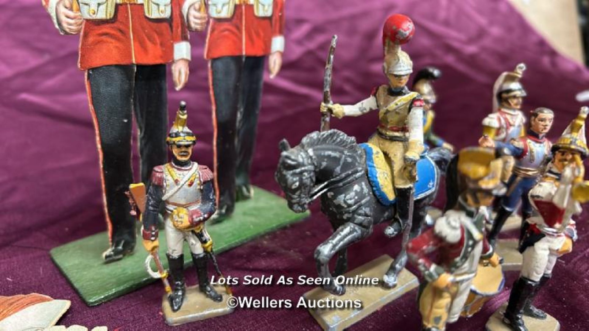 COLLECTION OF 19TH CENTURY PAPER DECOUPAGE SOLDIERS AND SEVEN FRENCH DRAGOON LEAD SOLDIERS - Image 5 of 6