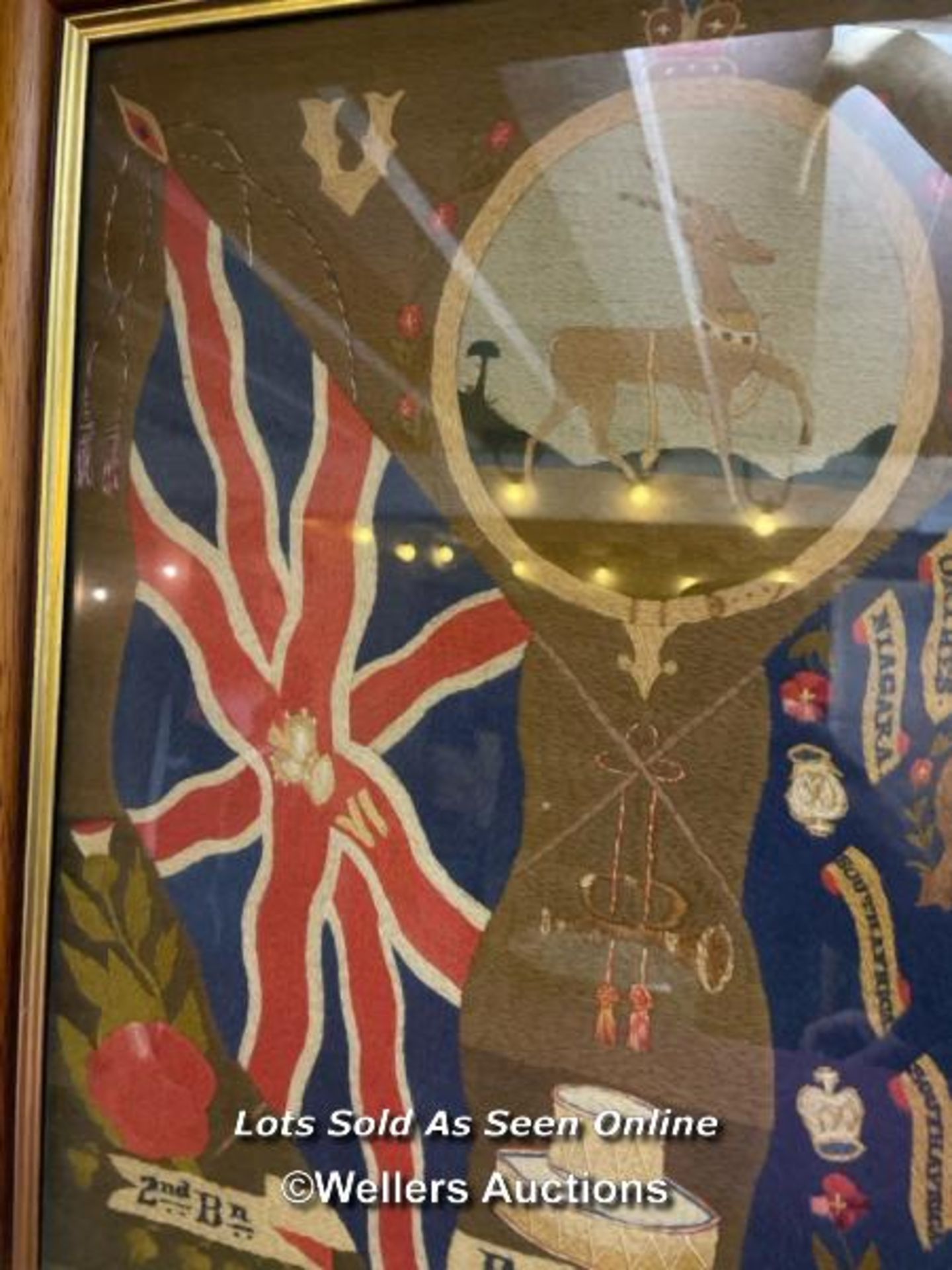 19TH CENTURY HIGHLY DETAILED EMBROIDERY TO THE SECOND BATTALION ROYAL WARWICKSHIRE REGIMENT, - Image 4 of 4