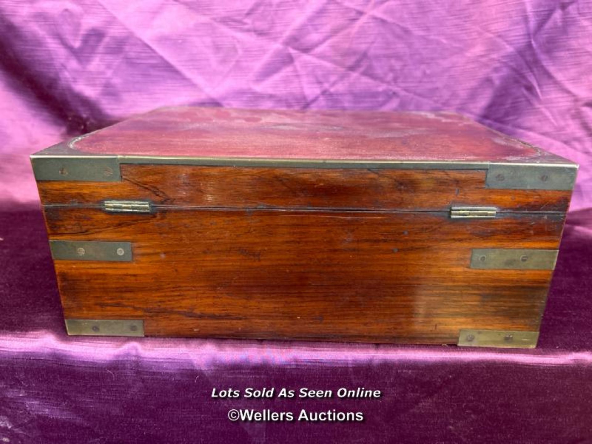 EARLY 19TH CENTURY OFFICERS WRITING BOX WITH KEY, INSCRIBED 'CAPTAIN DYER RN', 30 X 23 X 12CM - Bild 7 aus 7