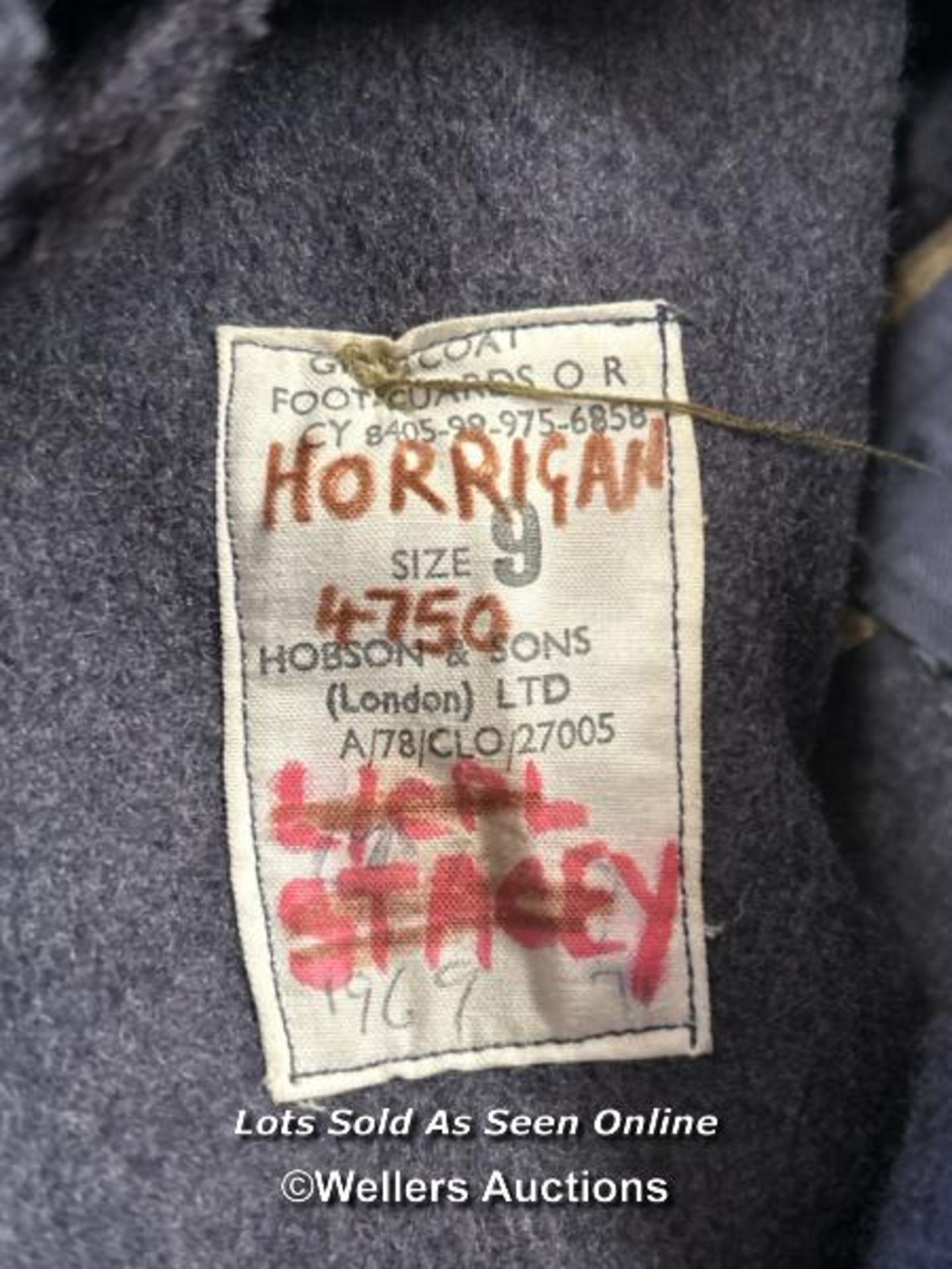 1969 GREY FOOT GUARDS COAT BY HOBSON & SONS - Image 5 of 5