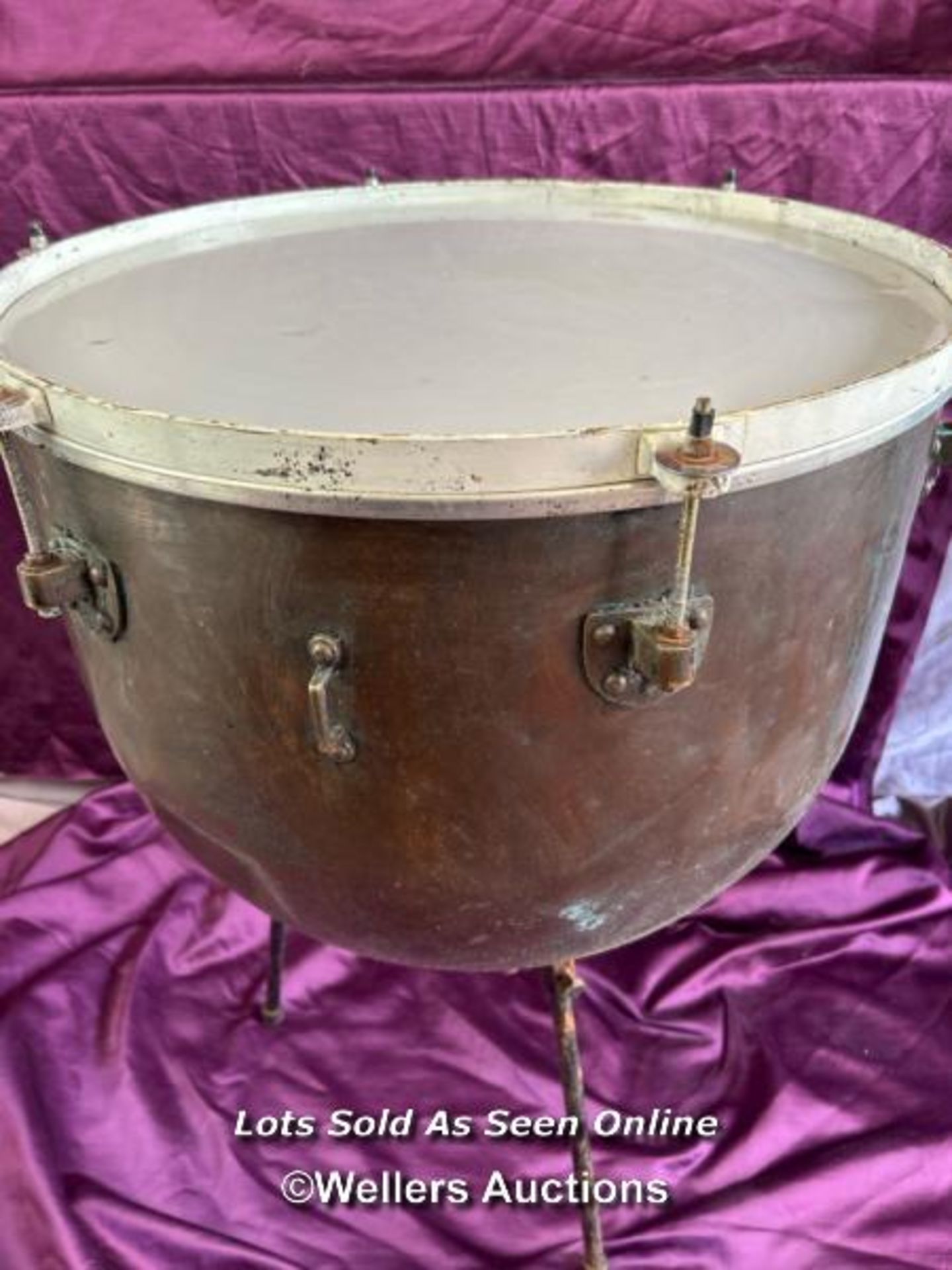 MILITARY COPPER KETTLE DRUM, DIAMETER 57CM, HEIGHT 82CM - Image 2 of 3