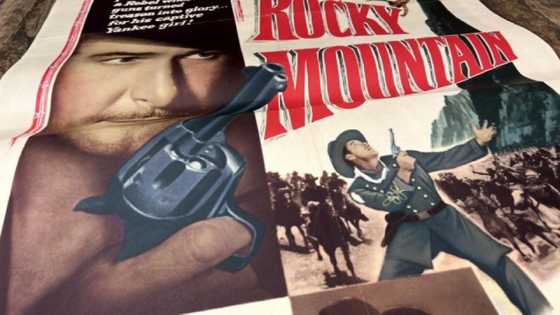 ROCK MOUNTAIN STARRING ERROL FLYNN AND PATRICE WYMORE, ORIGINAL FILM POSTER, 50/559, LITHO IN USA, - Image 4 of 5