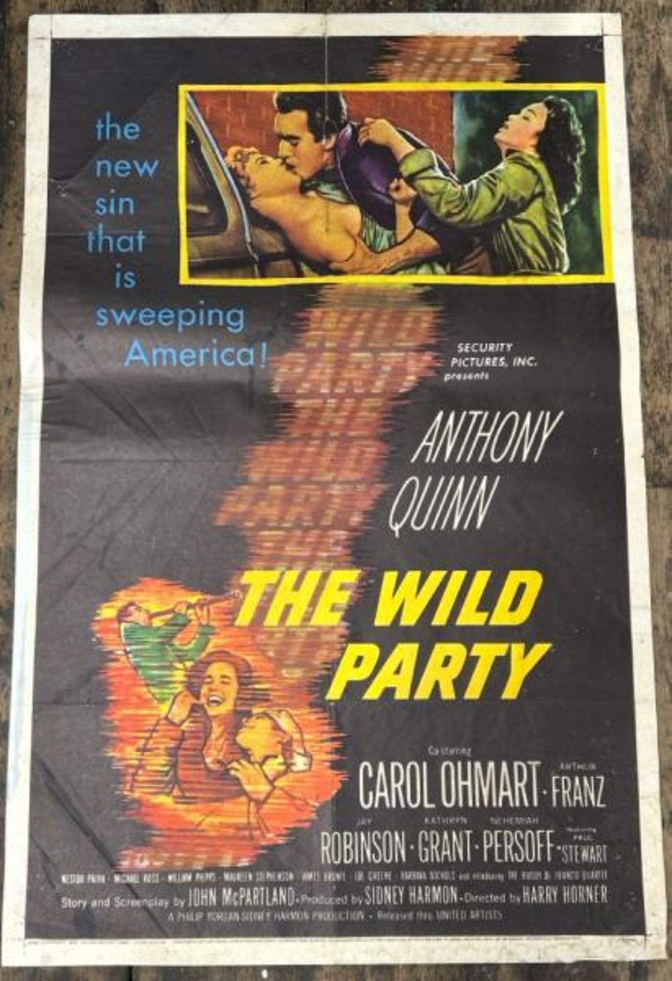 THE WILD PARTY STARRING CAROL OHMART, ORIGINAL FILM POSTER, 56/532, 68CM W X 104CM H