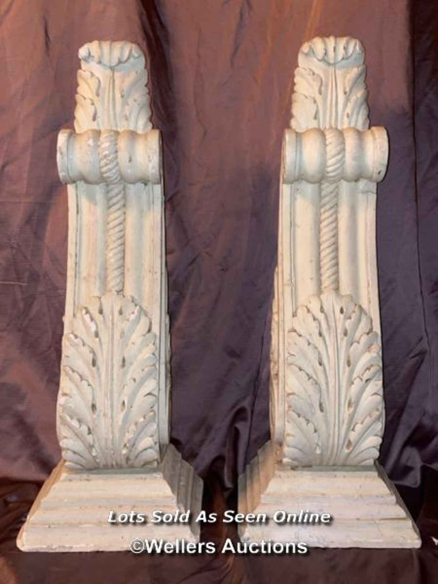 PAIR OF 19TH CENTURY PLASTER CORBELS, HEIGHT 79CM - Image 3 of 3