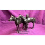 BRONZE FIGURE OF THREE HORSES, HEIGHT 13CM