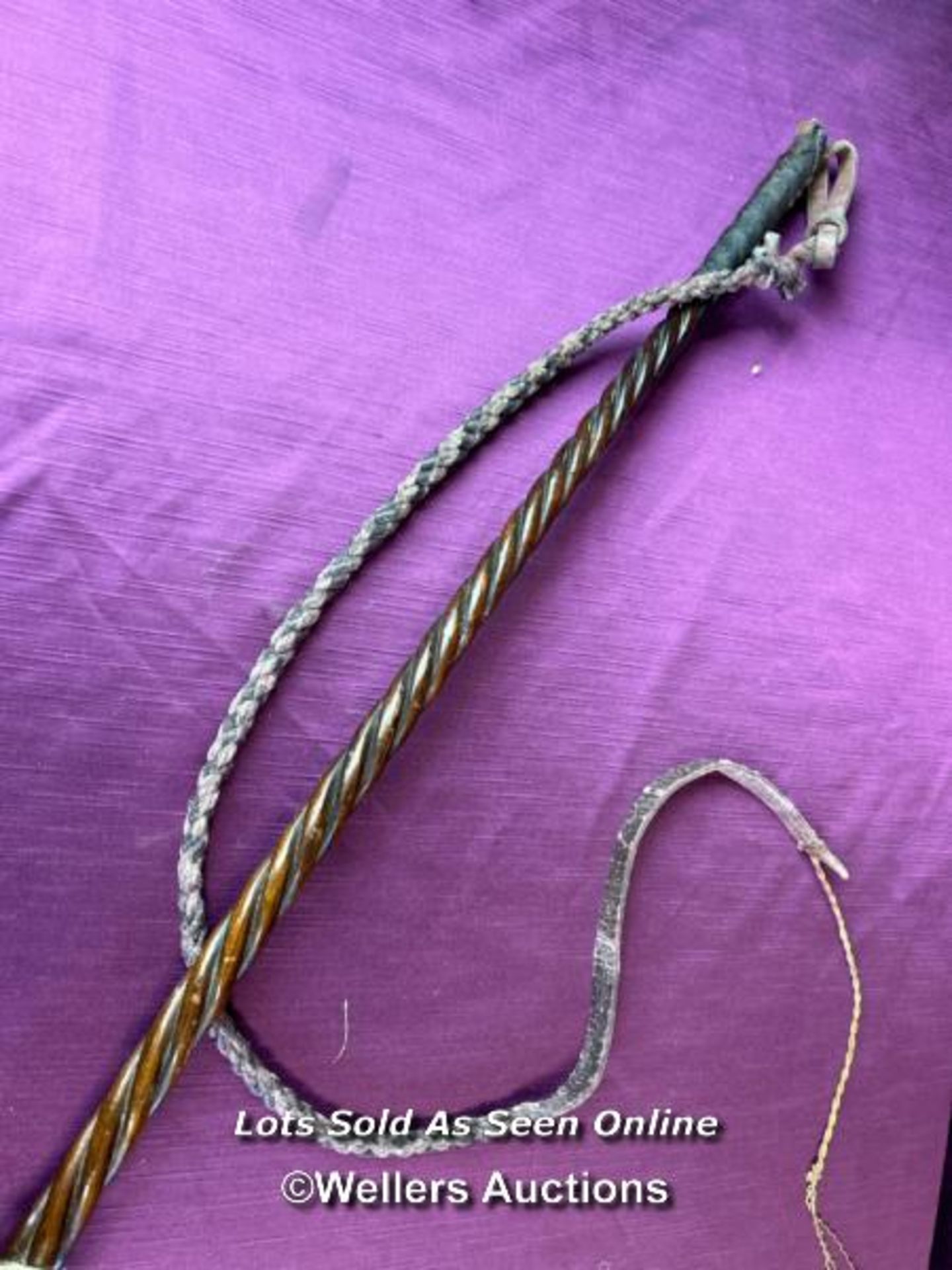HALLMARKED SILVER TOPPED RIDING CROP, TOTAL LENGTH 191CM - Image 4 of 4