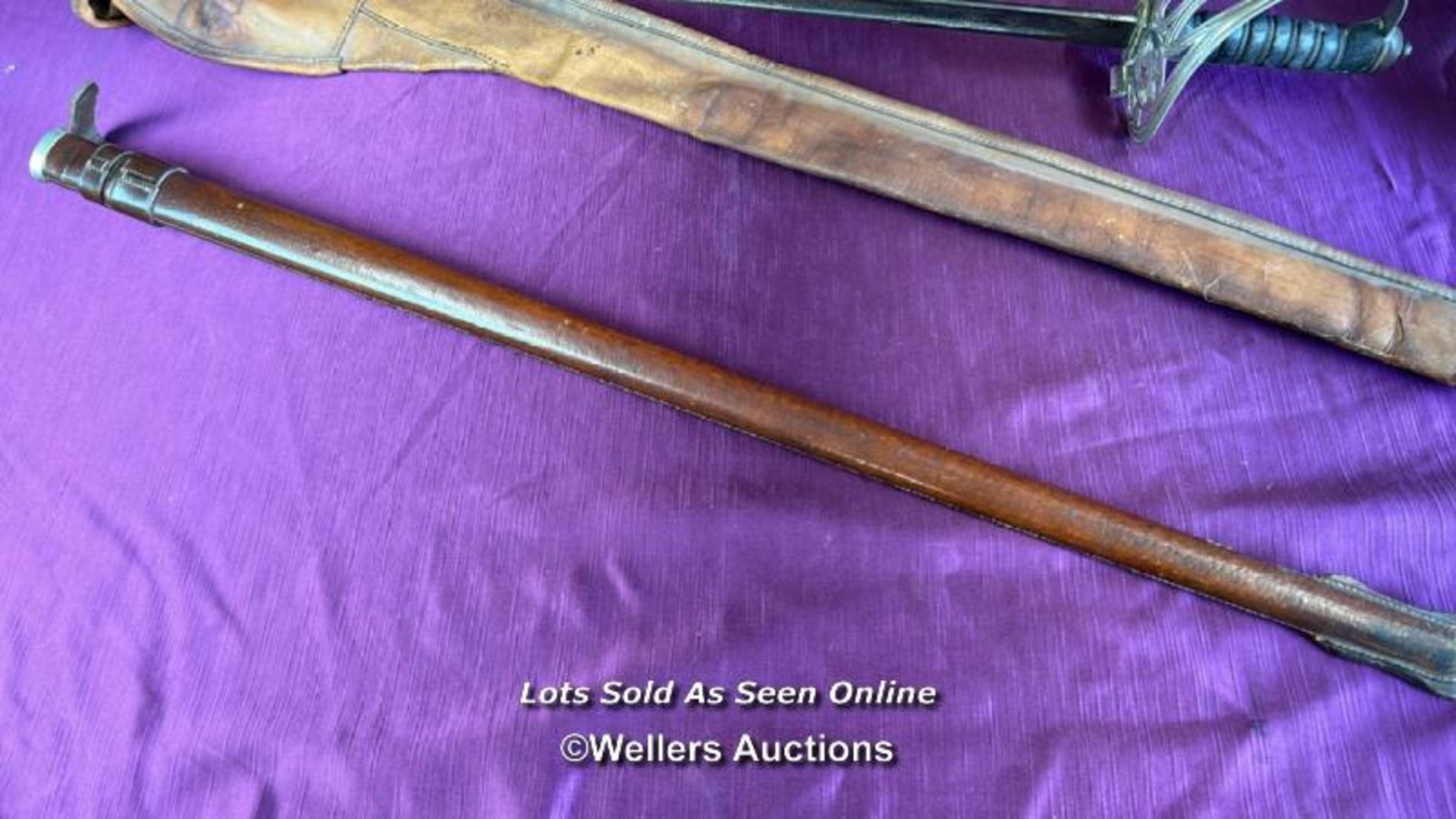 OFFICERS SWORD PRESENTED TO SECOND LIEUTENANT JAMES WEDGE BUCKLEY WITH LEATHER SCABBARD AND - Image 8 of 11