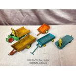 FIVE ASSORTED DINKY TRAILERS INCLUDING THE B.E.V. TRUCK