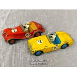 TWO DINKY DIE CAST RACING CARS INCLUDING MG MIDGET NO. 108 AND AUSTIN HEALEY NO. 109