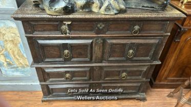 JACOBEAN OAK CHEST OF FOUR DRAWERS