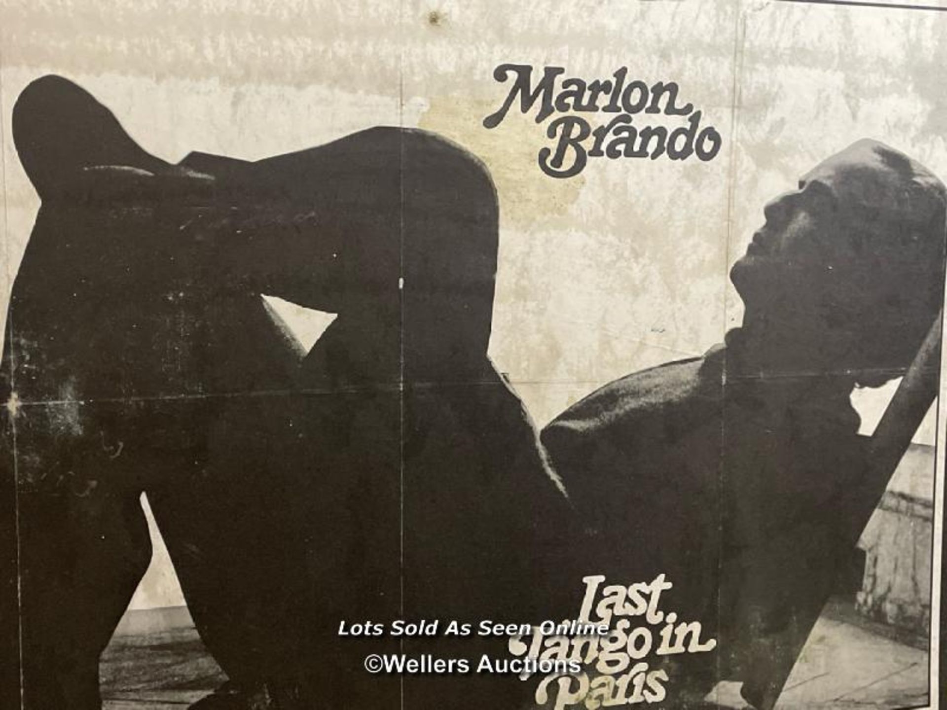 'LAST TANGO IN PARIS' MARLON BRANDO FILM POSTER, PASTED ONTO BOARD FOR THEATRICAL USE, POSTER SIZE - Image 2 of 3