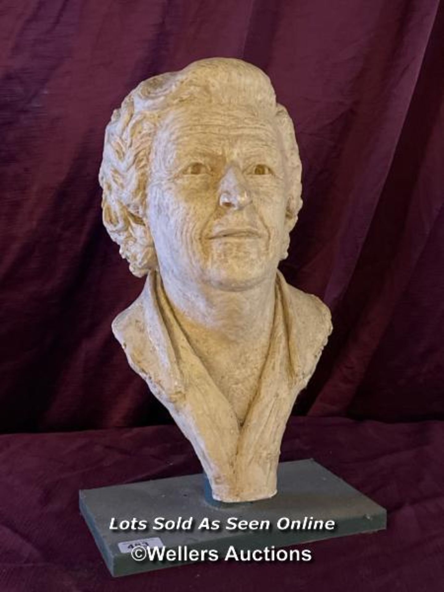 PLASTER BUST OF A LADY, HEIGHT 46CM