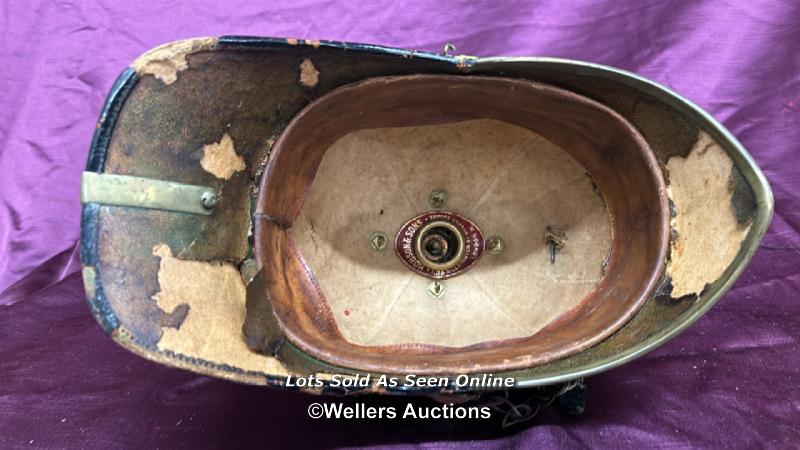 GEORGE V ROYAL ARMY MEDICAL CORPS OFFICER HELMET, IN ORIGINAL CONDITION WITH SOME WEAR, MADE BY - Image 7 of 8
