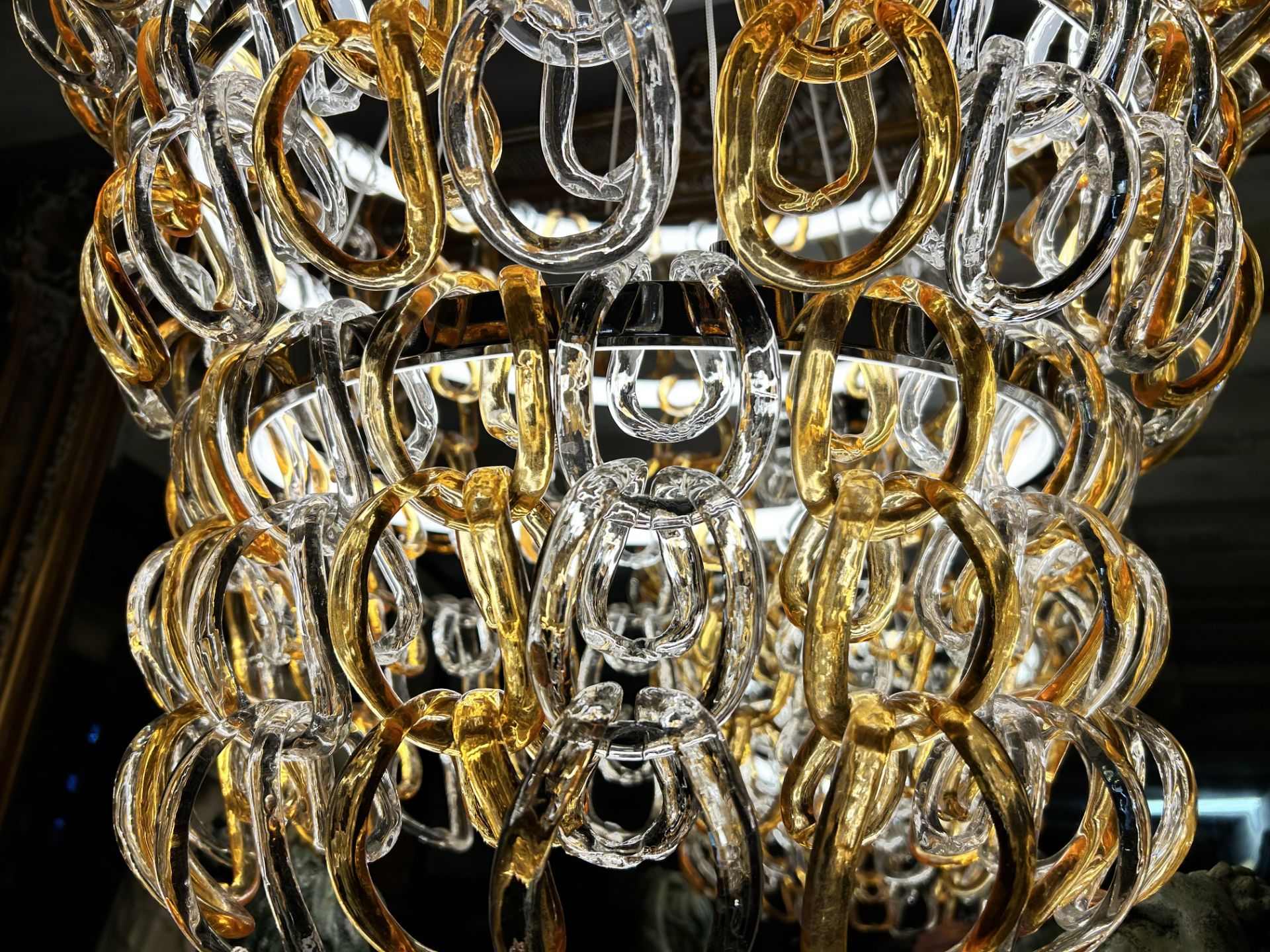 MURANO GLASS CHANDELIER, ORIGINAL STRUCTURE WAS COMMISSIONED BY BVLGARI AND HAVE BEEN CREATED FROM - Image 2 of 4