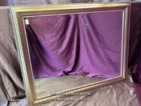 LARGE BEVELLED EDGE MIRROR WITH BEADED FRAME, 118 X 92.5CM