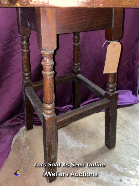 1930'S HAMMERED COPPER TOP TABLE, 60CM X 74CM - Image 3 of 3