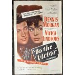 TO THE VICTOR STARRING DENNIS MORGAN, ORIGINAL FILM POSTER, 48/847, MADE IN THE USA, 68.5CM X 105CM