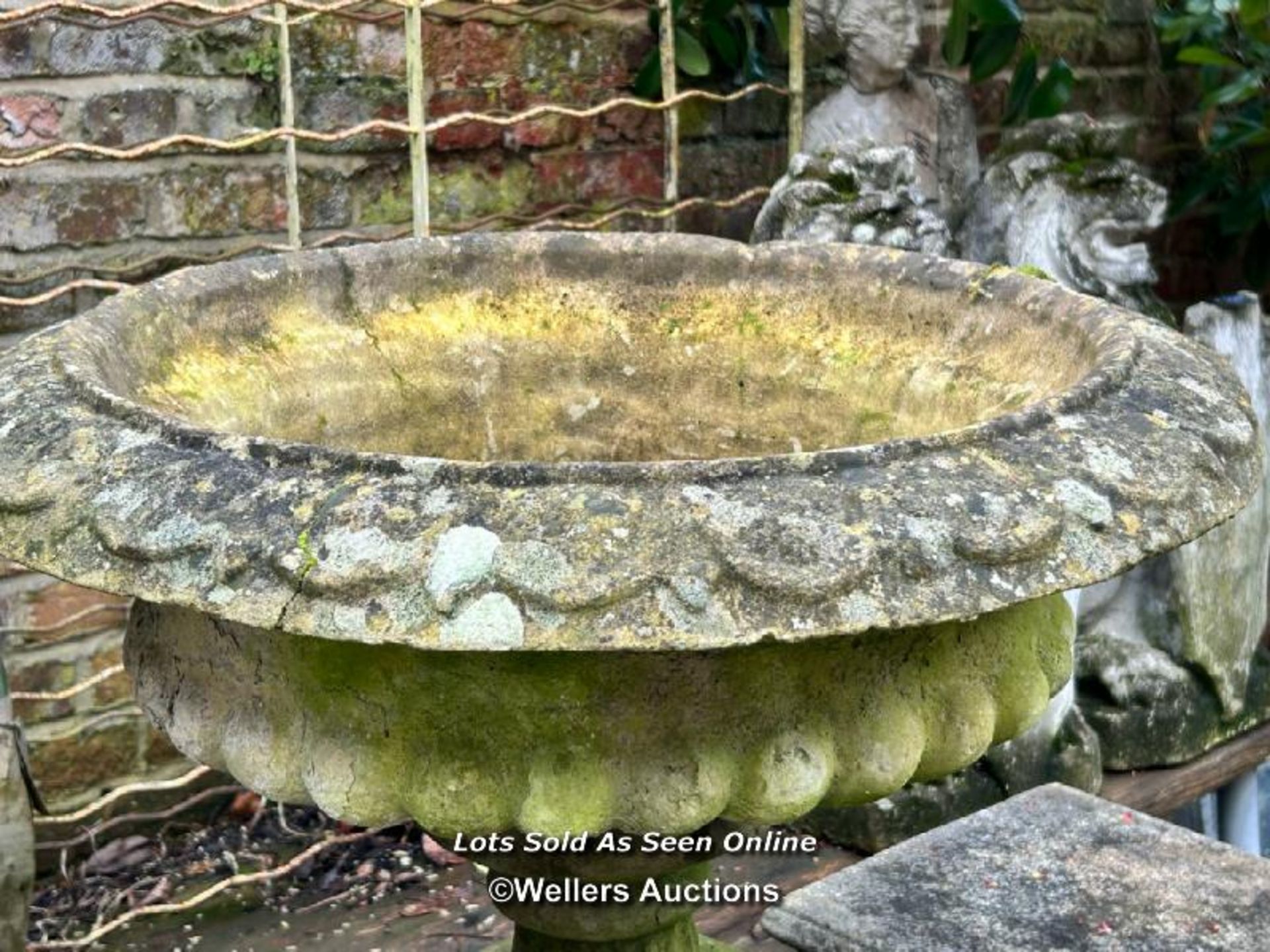 COMPOSITION STONE URN PLANTER. THIS LOT IS LOCATED AWAY FROM THE AUCTION SITE, TO VIEW THIS YOU WILL - Image 2 of 3