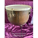 MILITARY COPPER KETTLE DRUM, DIAMETER 52CM, HEIGHT 80CM