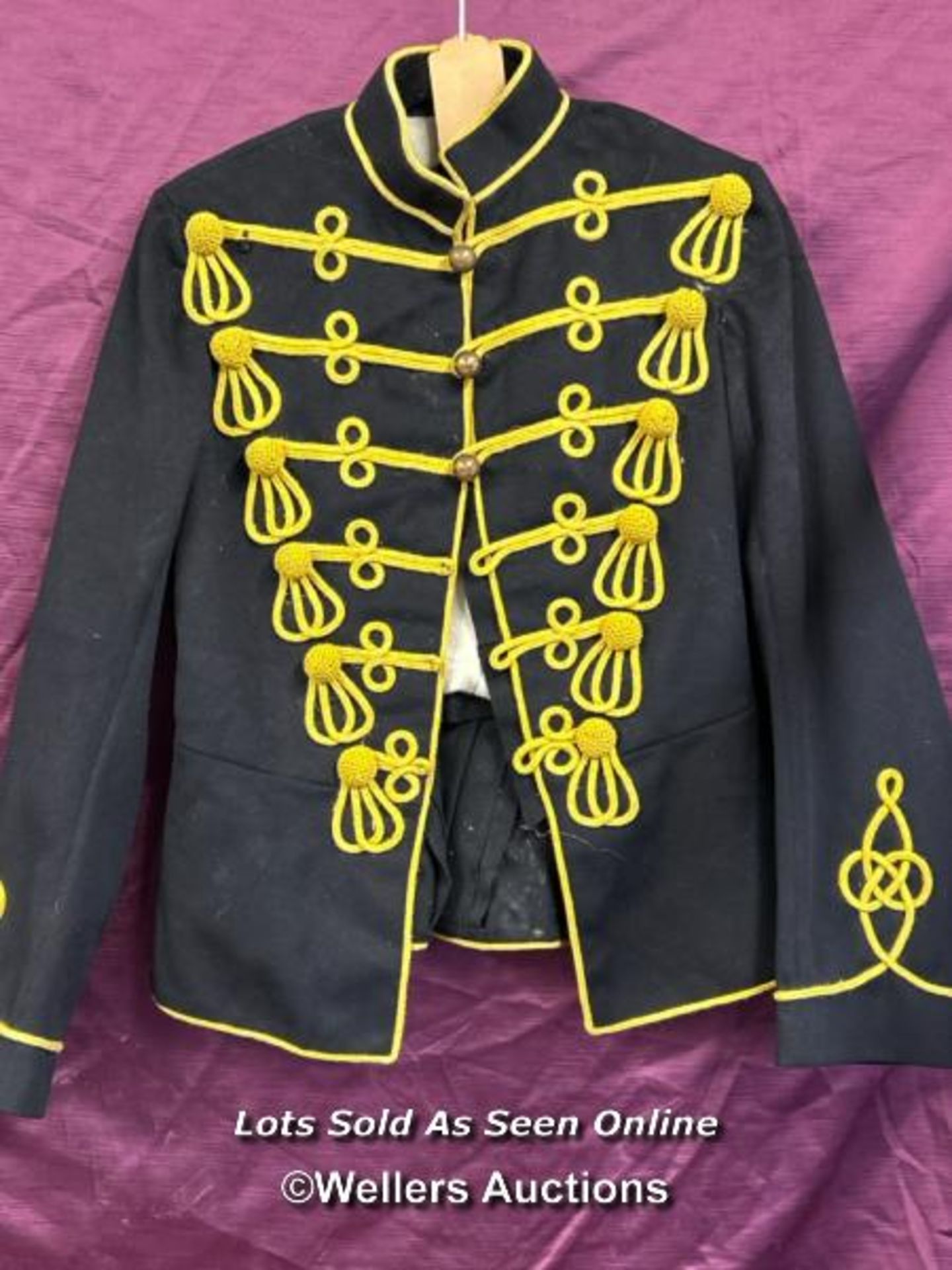 POST 1902 HUSSARS BLACK MILITARY DRESS TUNIC