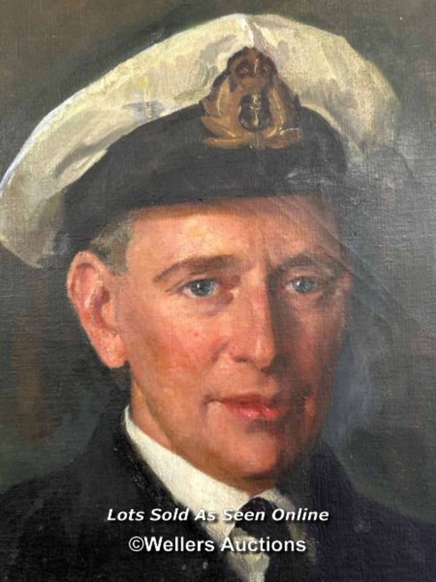 OIL ON CANVAS DEPICTING A LIEUTENANT IN THE ROYAL NAVY DATED 1932, 63 X 76CM - Image 2 of 5