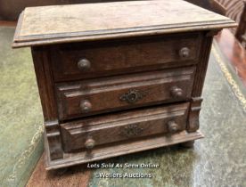 STAINED PINE TABLE TOP MINIATURE CHEST