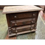 STAINED PINE TABLE TOP MINIATURE CHEST