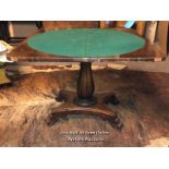 WILLIAM IV CIRCA 1840 ROSEWOOD VENEERED GAMES TABLE, SQUARE PLAYING SURFACE, SOME RESTORATION