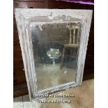 19TH CENTURY STRIPPED PINE MIRROR WITH ORIGINAL MERCURY PLATE 65 X 89.5CM (AS FOUND)