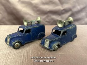 TWO DINKY AUSTIN LOUDSPEAKER (TANNOY) BLUE VANS