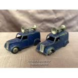 TWO DINKY AUSTIN LOUDSPEAKER (TANNOY) BLUE VANS