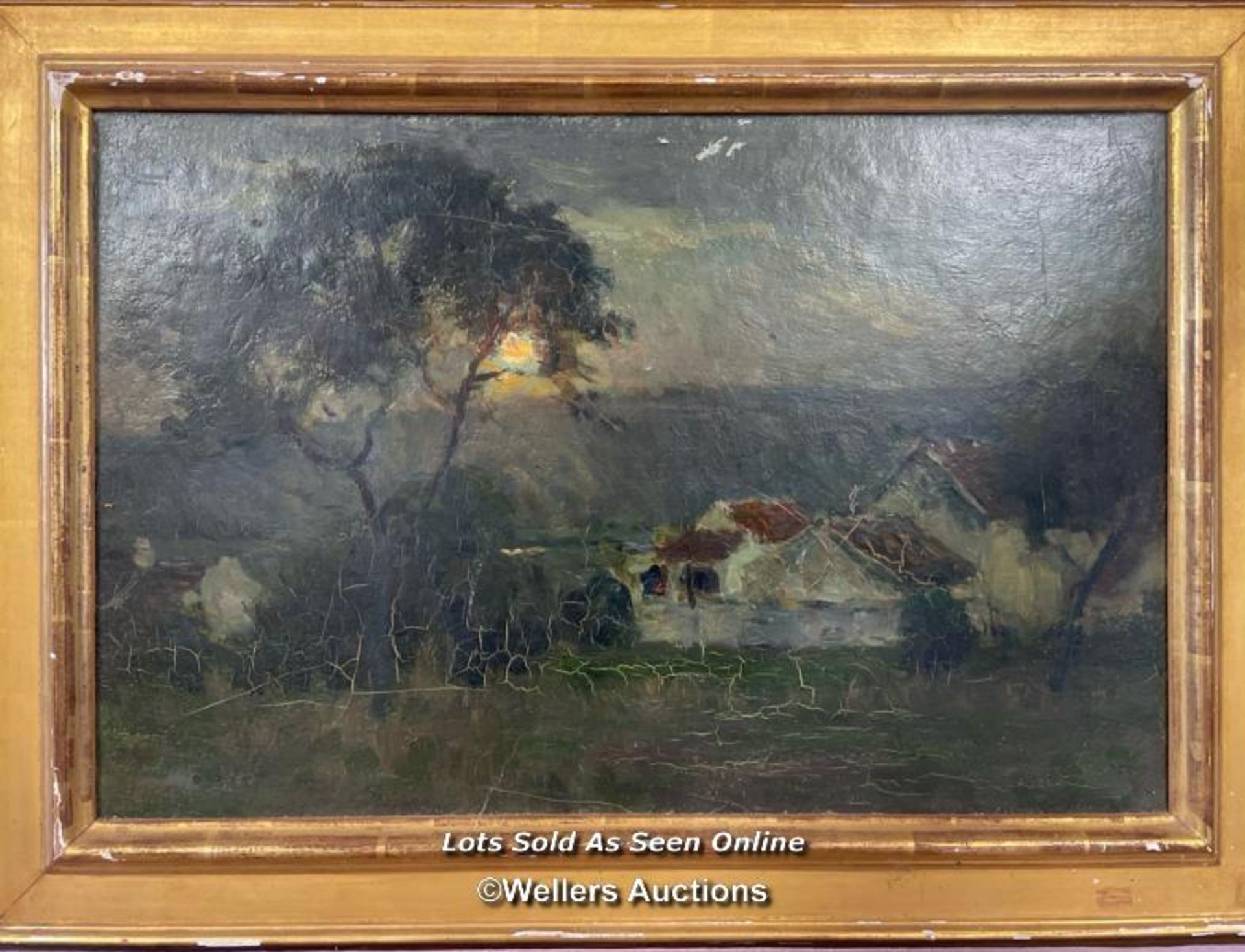 FRAMED OIL ON CANVAS PAINTING OF A LANDSCAPE, UNSIGNED, 49 X 32CM