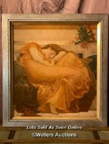 FRAMED LITHOGRAPH OF A SLEEPING LADY, 57 X 63.5CM, FRAME SIZE 71 X 77CM