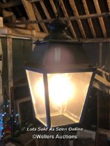 EARLY 20TH CENTURY CONVERTED HANGING LANTERN, 34 X 60CM