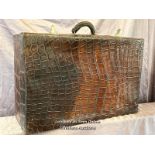 LARGE VINTAGE CROCODILE SKIN SUITCASE, 72 X 22 X 46CM