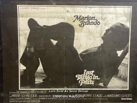 'LAST TANGO IN PARIS' MARLON BRANDO FILM POSTER, PASTED ONTO BOARD FOR THEATRICAL USE, POSTER SIZE