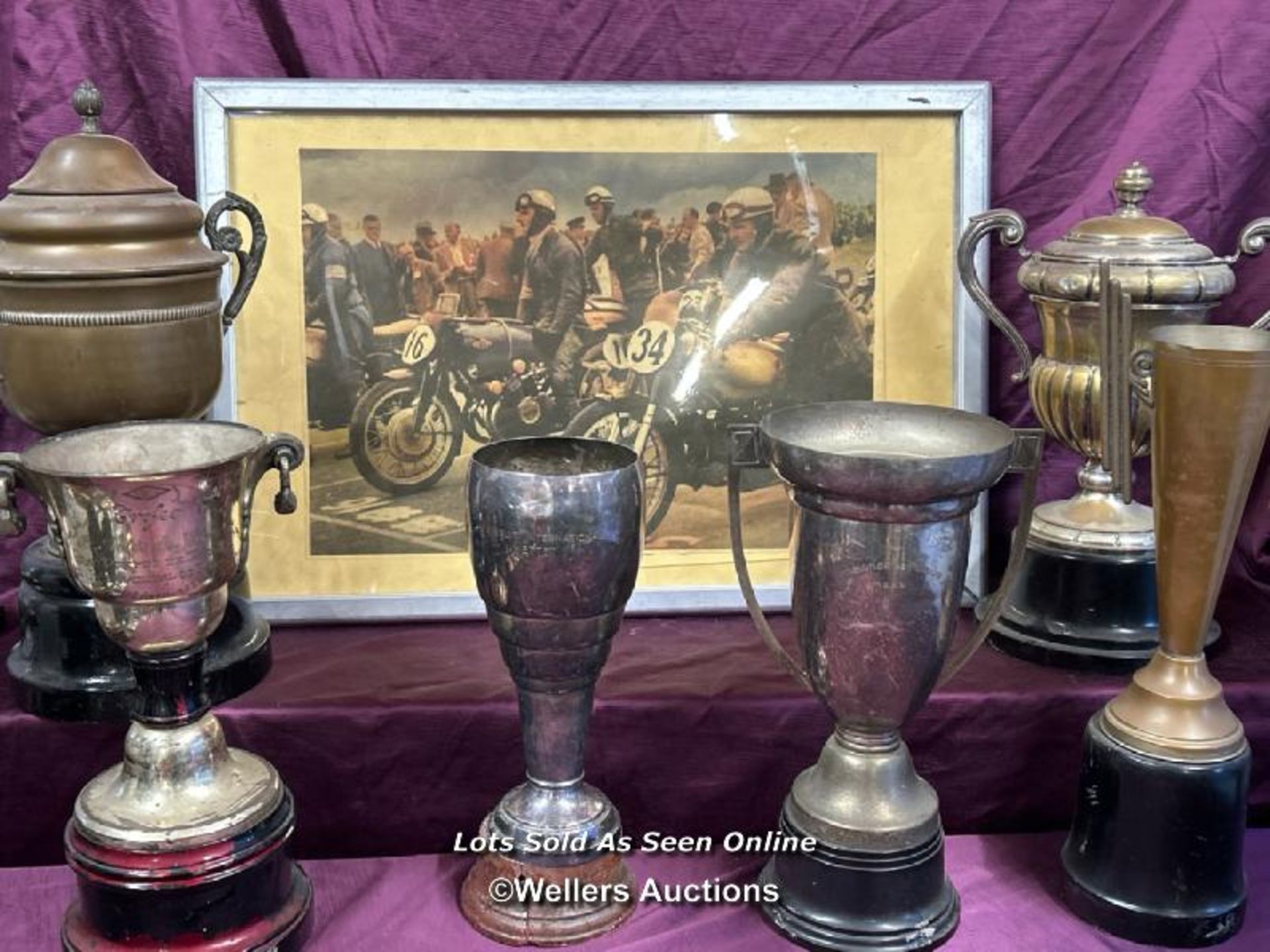LESLIE GRAHAM (1911-1953) BRITISH ROAD MOTORCYCLE RACER - A COLLECTION OF SIX TROPHIES WON OVER