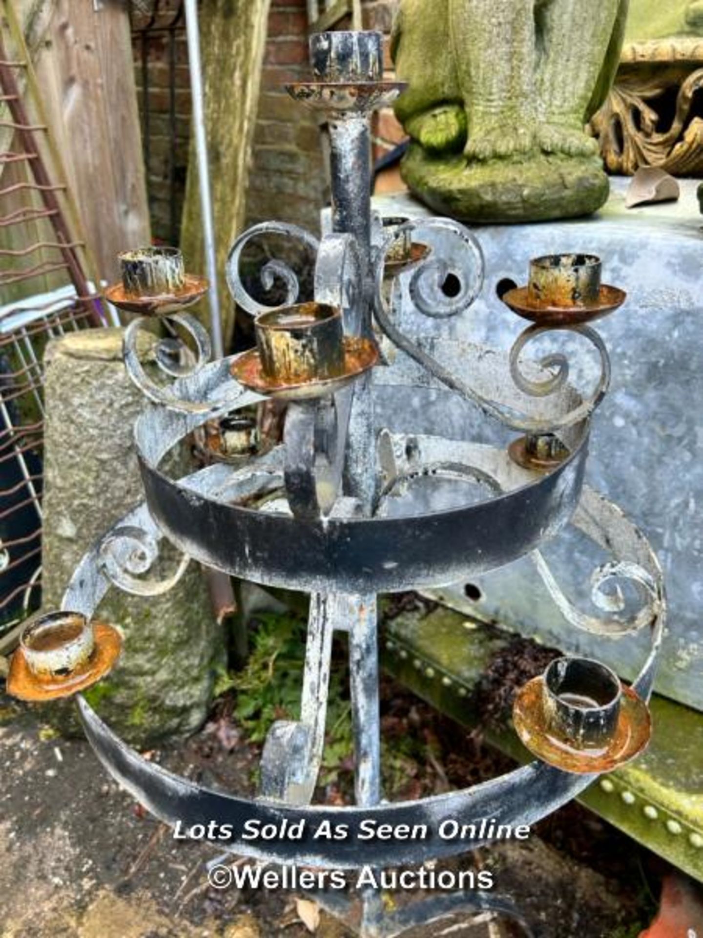 WROUGHT IRON CANDELABRA - Bild 2 aus 3