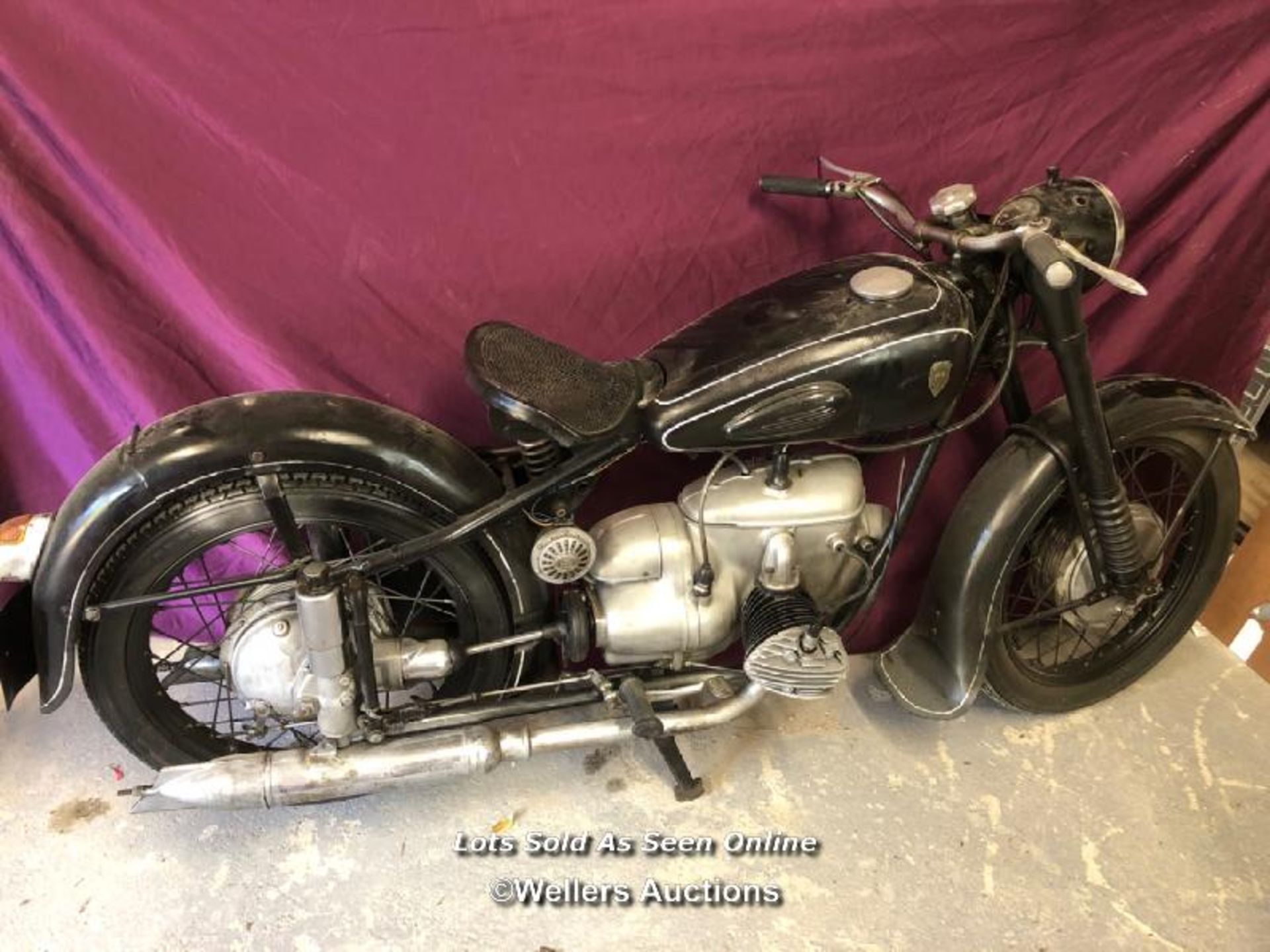 IFA 350 HORIZONTALLY OPPOSED TWIN CYLINDER 1954 MOTORCYCLE, TAX EXEMPT, RUNS WITH GOOD