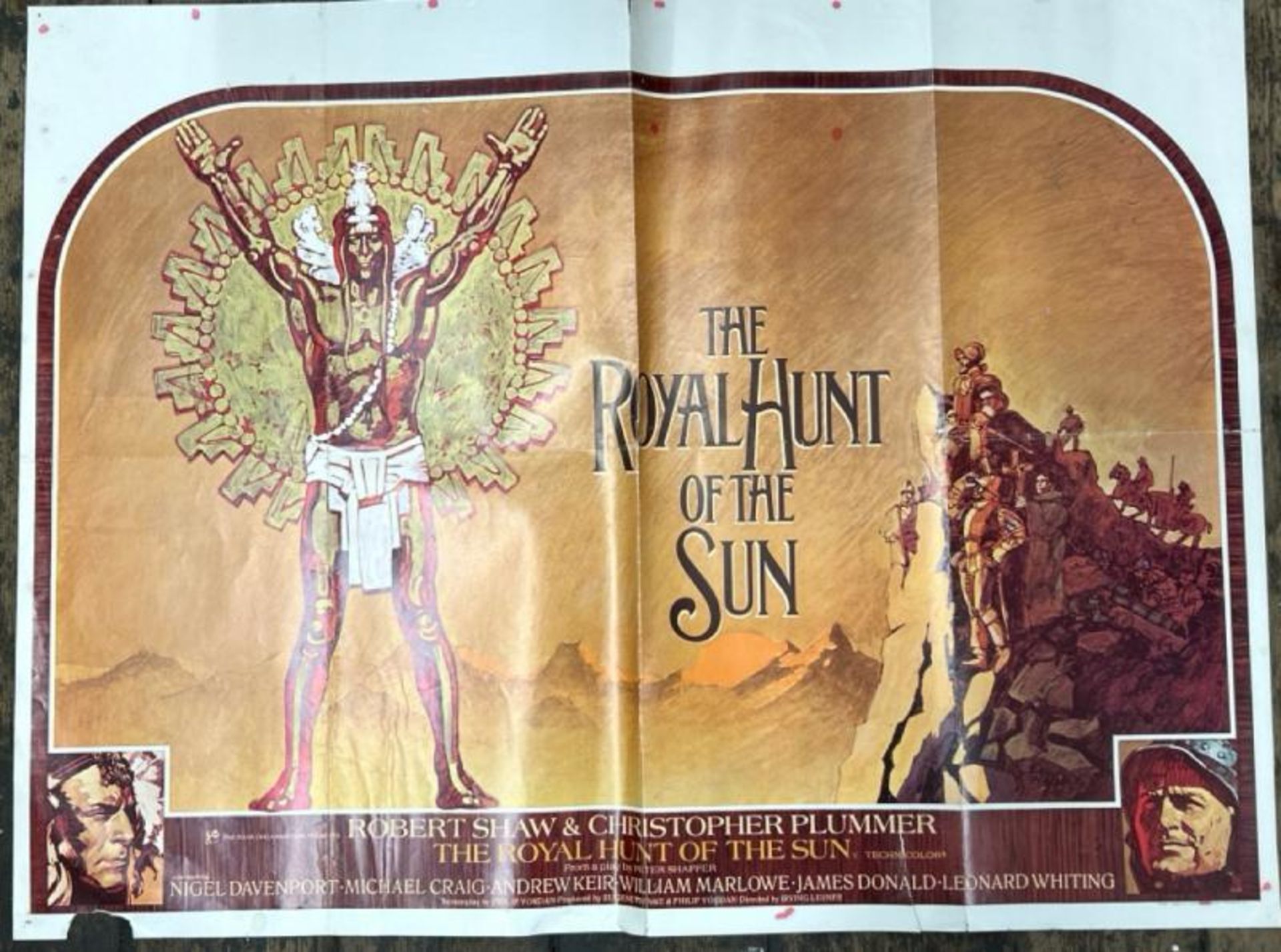 THE ROYAL HUNT OF THE SUN, ORIGINAL FILM POSTER, PRINTED IN ENGLAND BY LONSDALE AND BATHOLOMEW