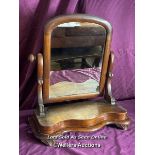 19TH CENTURY MAHOGANY TOILET MIRROR, 50 X 23 X 56CM