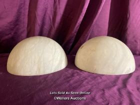 PAIR OF ALABASTER WALL LIGHTS, WIDTH 26CM