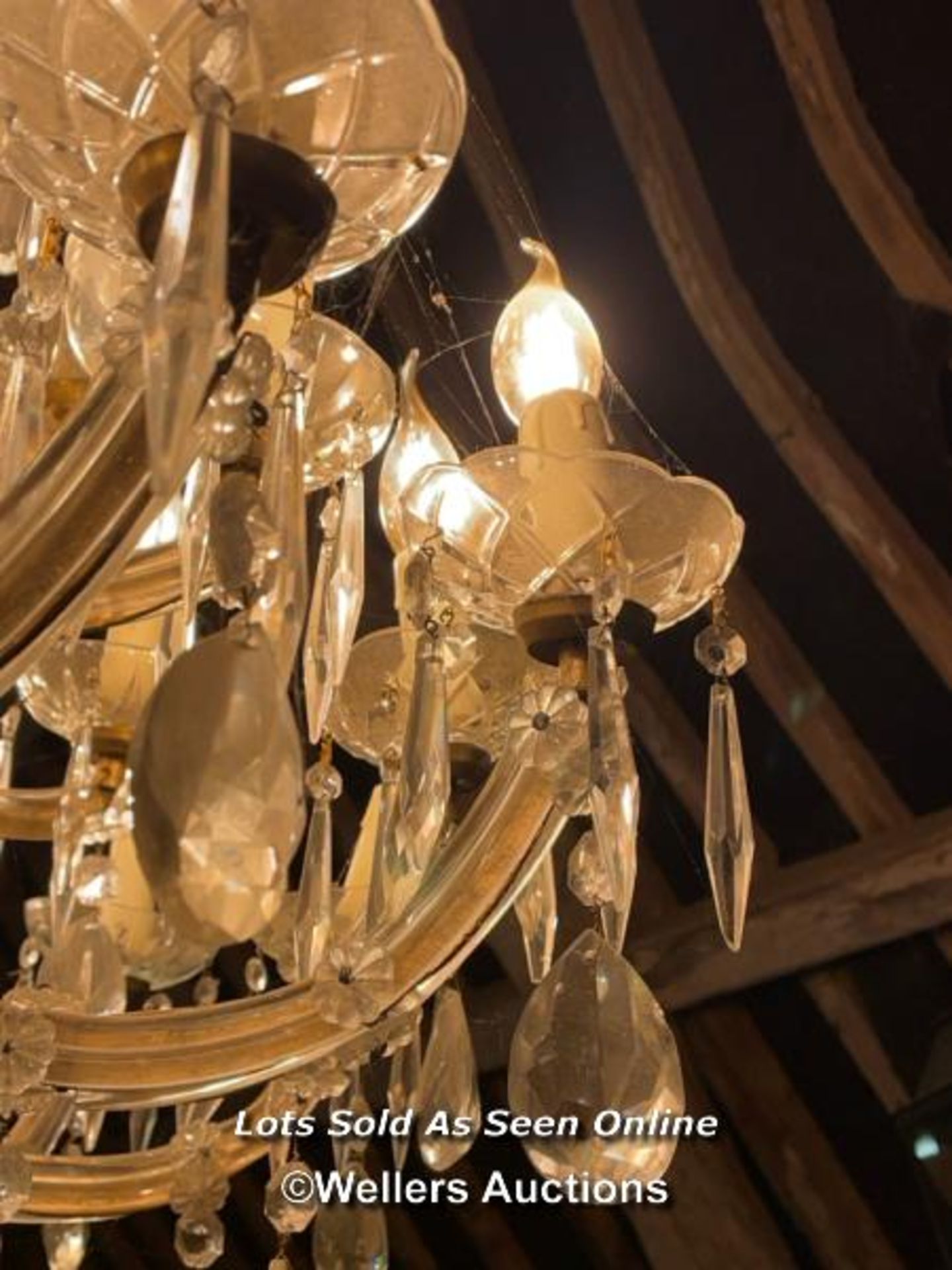 EARLY 20TH CENTURY ITALIAN CHANDELIER, APPEARS TO BE COMPLETE AND WORKING AS SHOWN, SEVEN ARMS SPLIT - Image 3 of 8