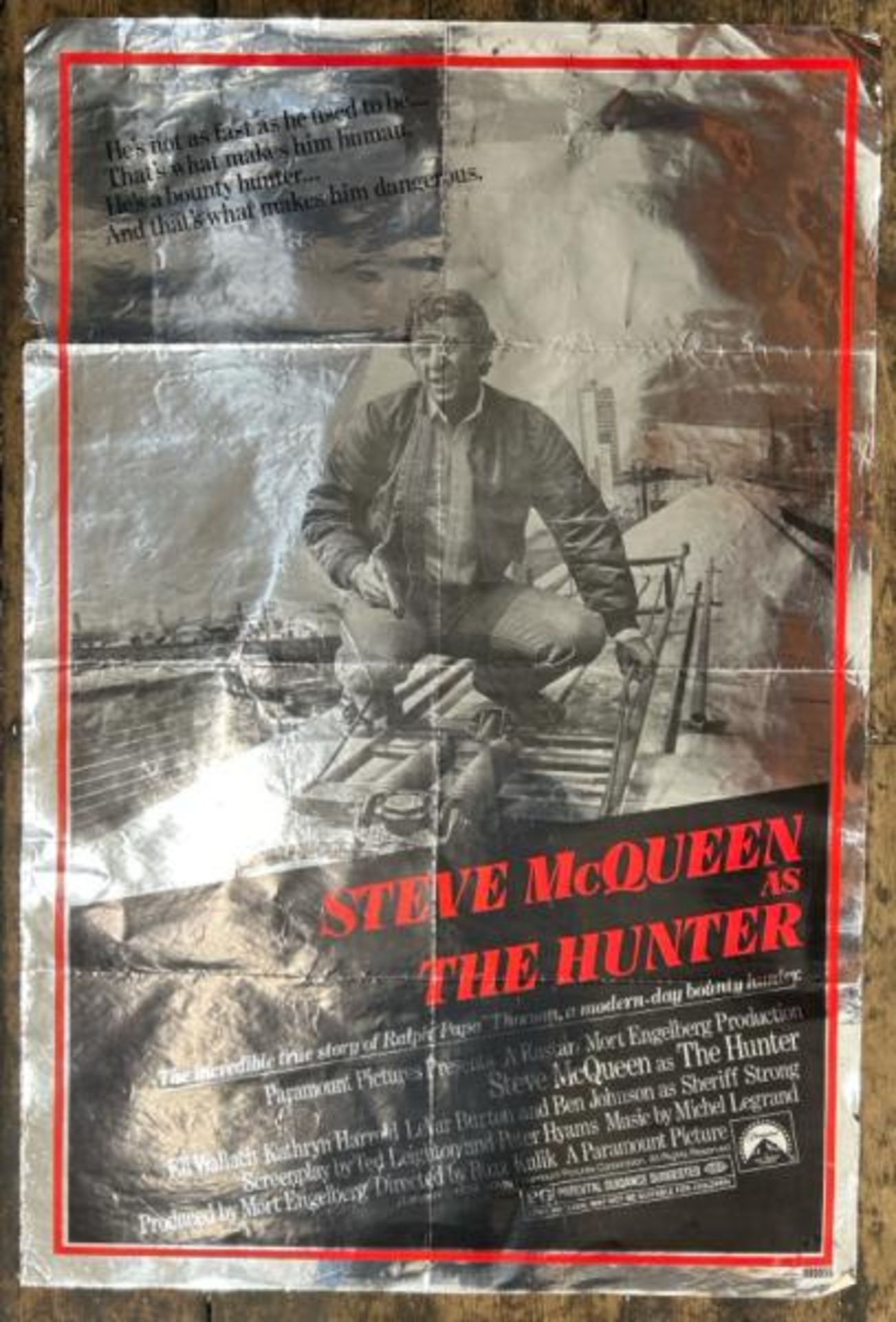 THE HUNTER STARRING STEVE MQUEEN, ORIGINAL FILM POSTER, 68CM W X 102CM H