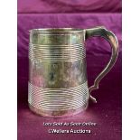 HALLMARKED SILVER TANKARD, HEIGHT 10.1CM, WEIGHT 282GMS